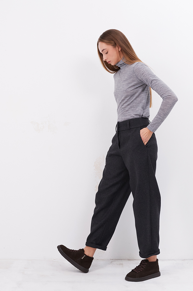 Штани балон на підкладці графіт (БР89)